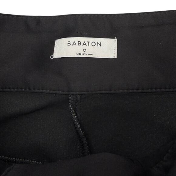 BABATON Aritzia Belted Tie-Front Vegan Leather Pants Sz 0 Black - Picture 4 of 6